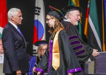 Taylor University Graduates throw Protest Against Mike Pence’s address at the Graduation Ceremony