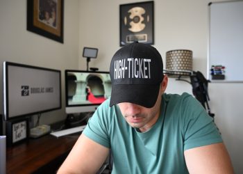 Douglas james on a way to balance paintings and own family